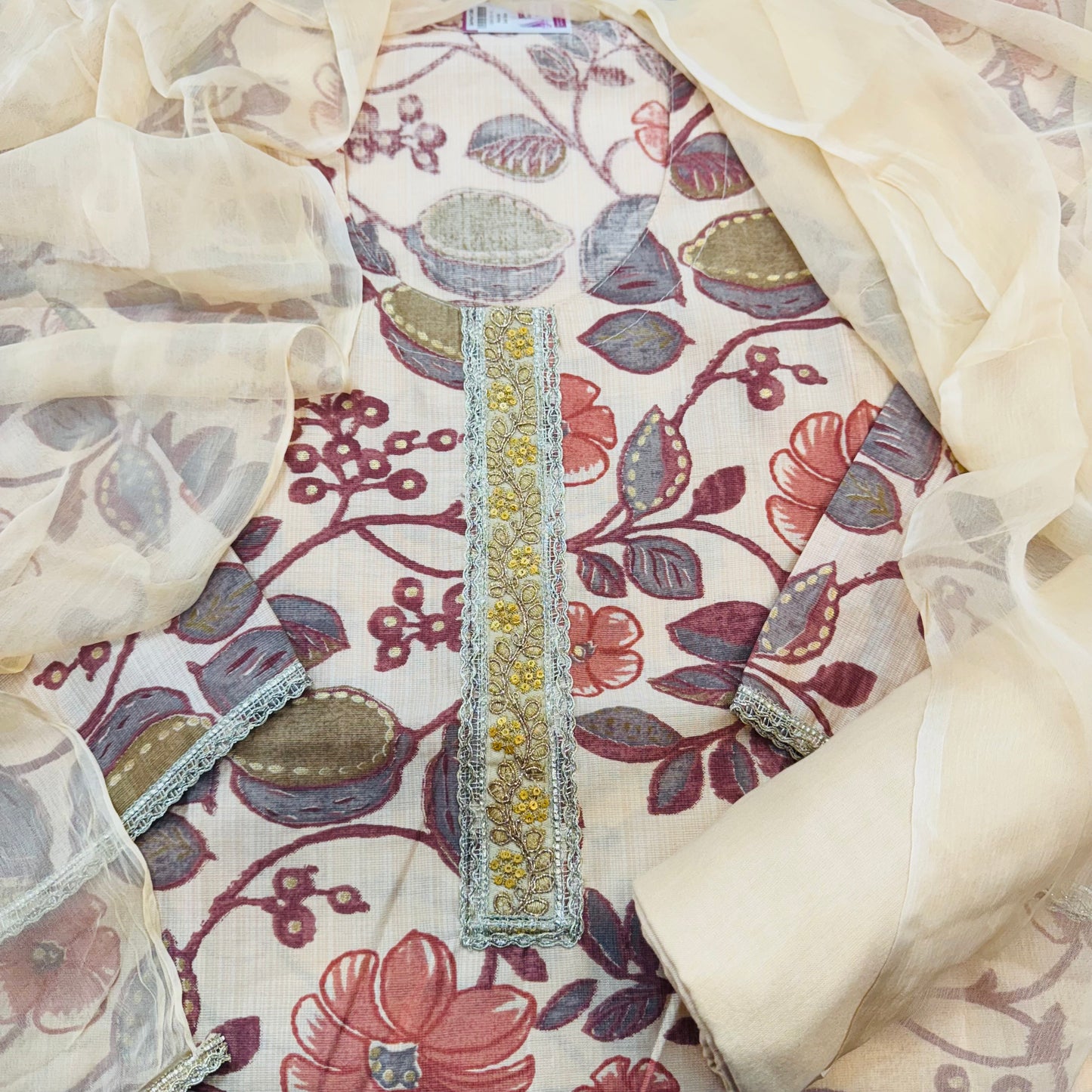 Printed Modal Silk Suit