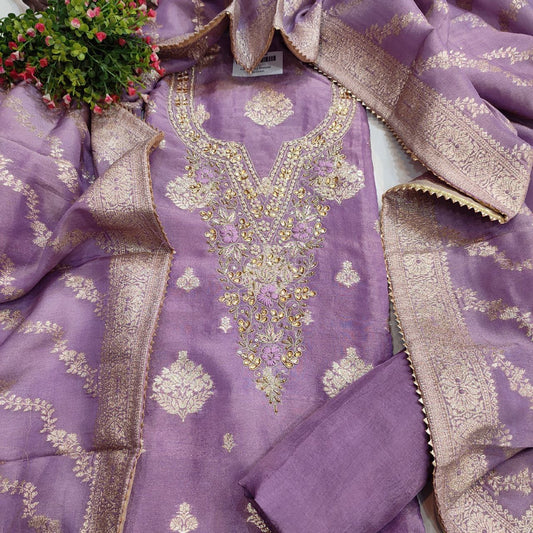 Embroidered Shimmer Suit