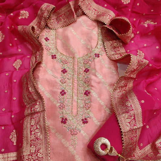 Dola Silk Embroidered Suit