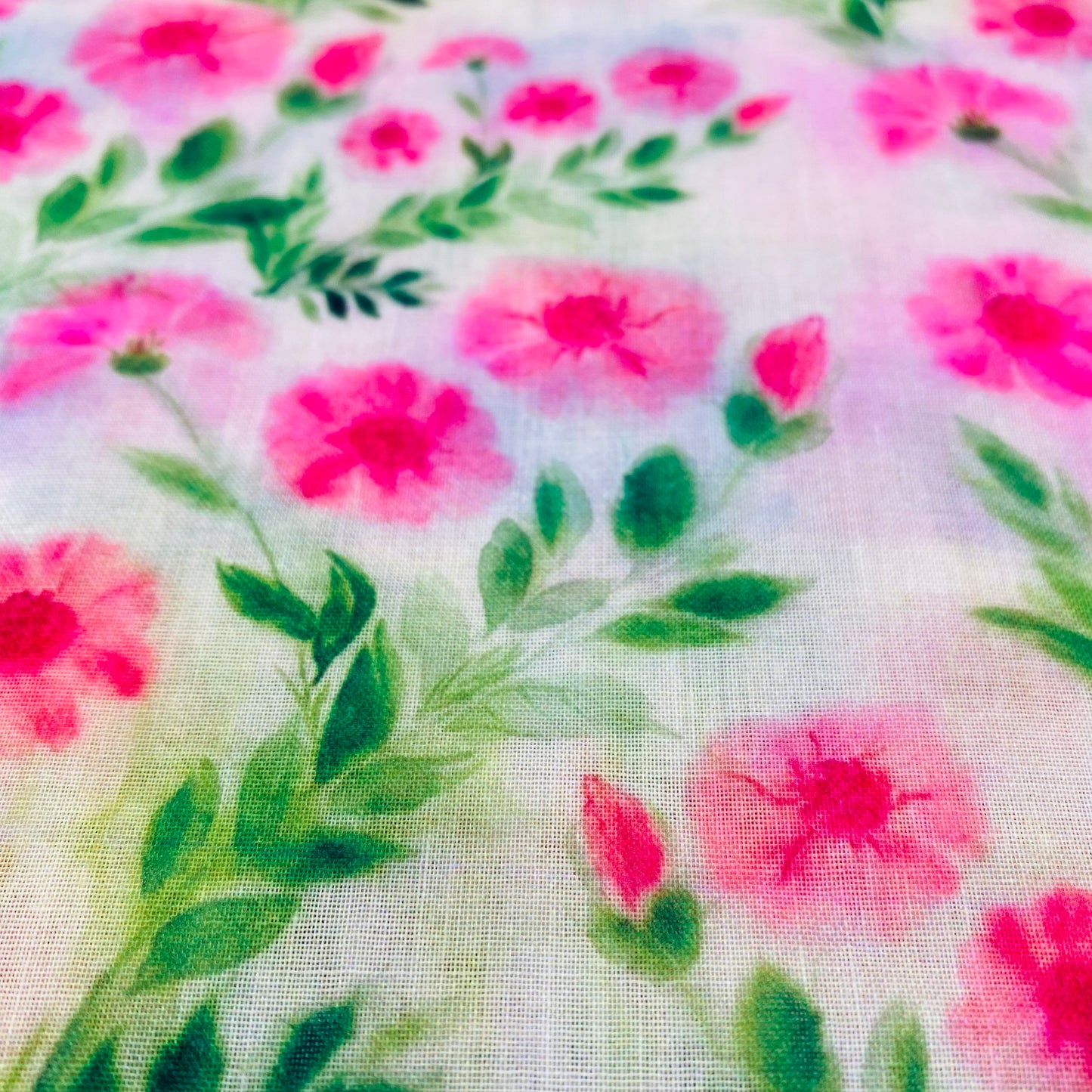 Beautiful Brush Print Design Floral Fabric