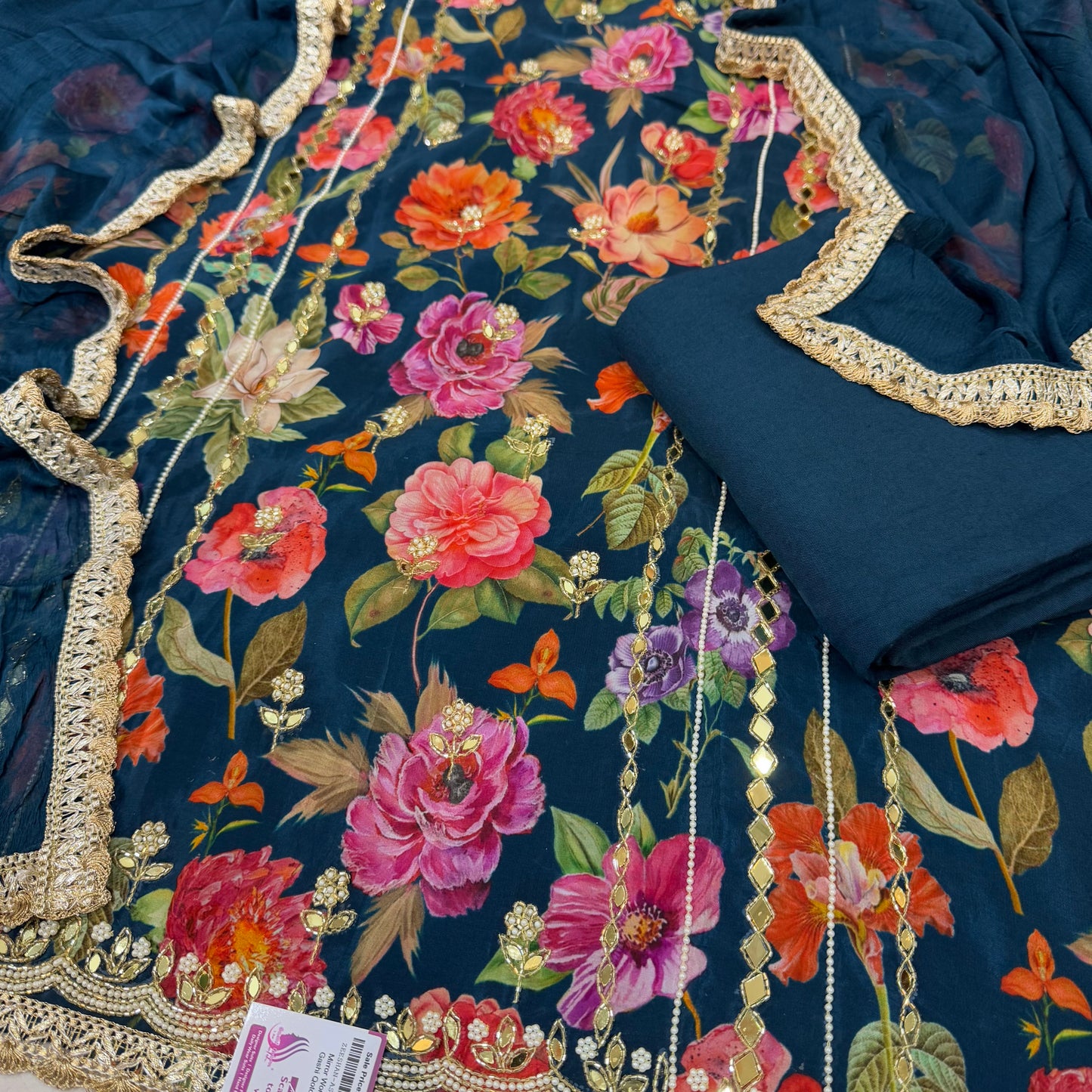 Beautiful Hand Embroidered Crepe Suit
