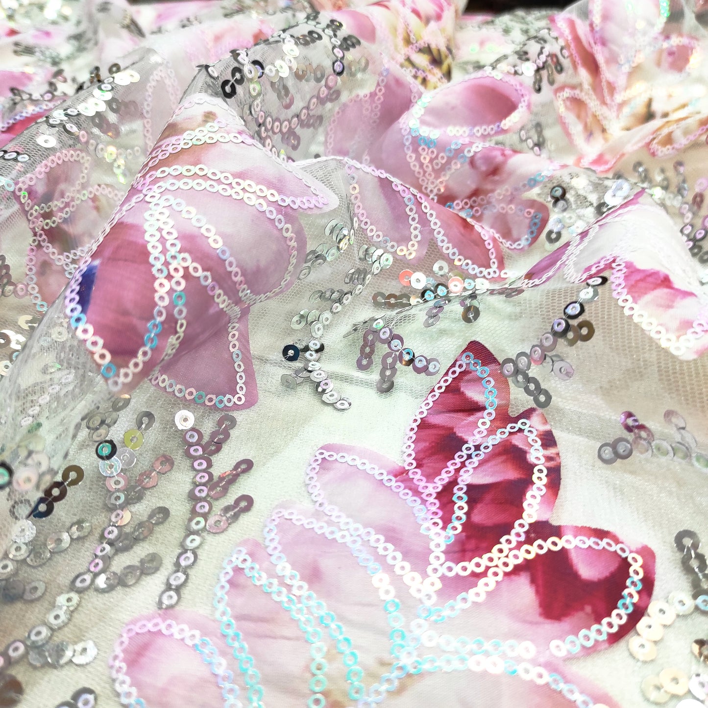 Designer Applique Work Fabric (NET)