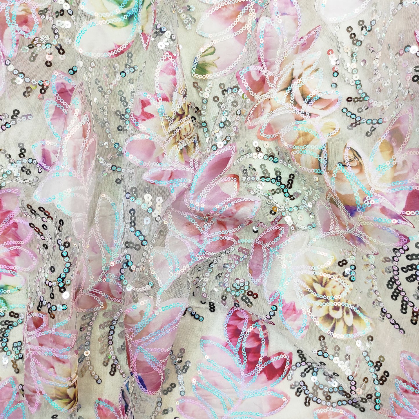 Designer Applique Work Fabric (NET)