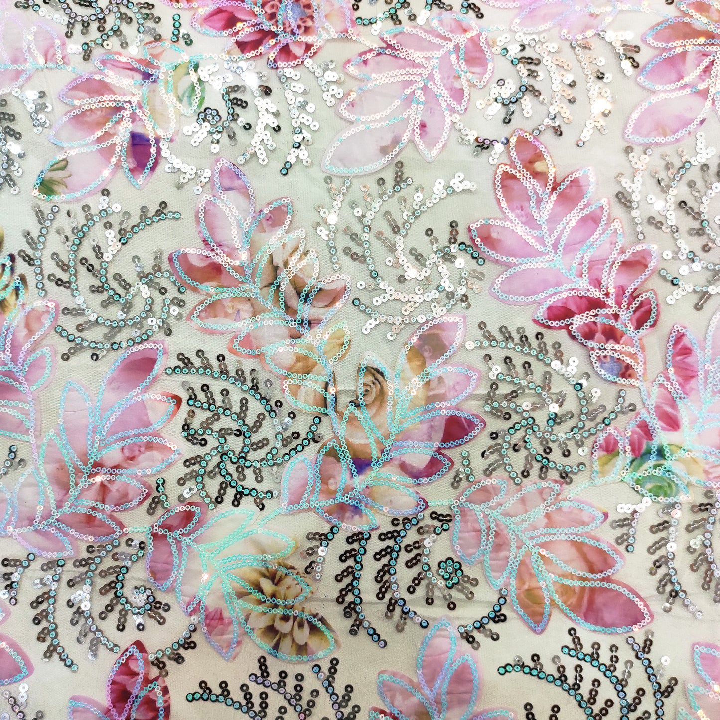 Designer Applique Work Fabric (NET)