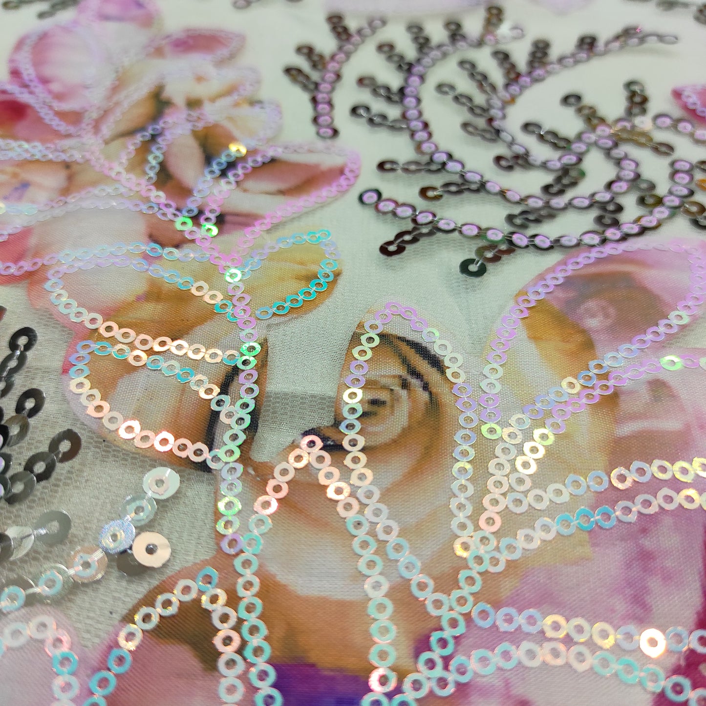 Designer Applique Work Fabric (NET)