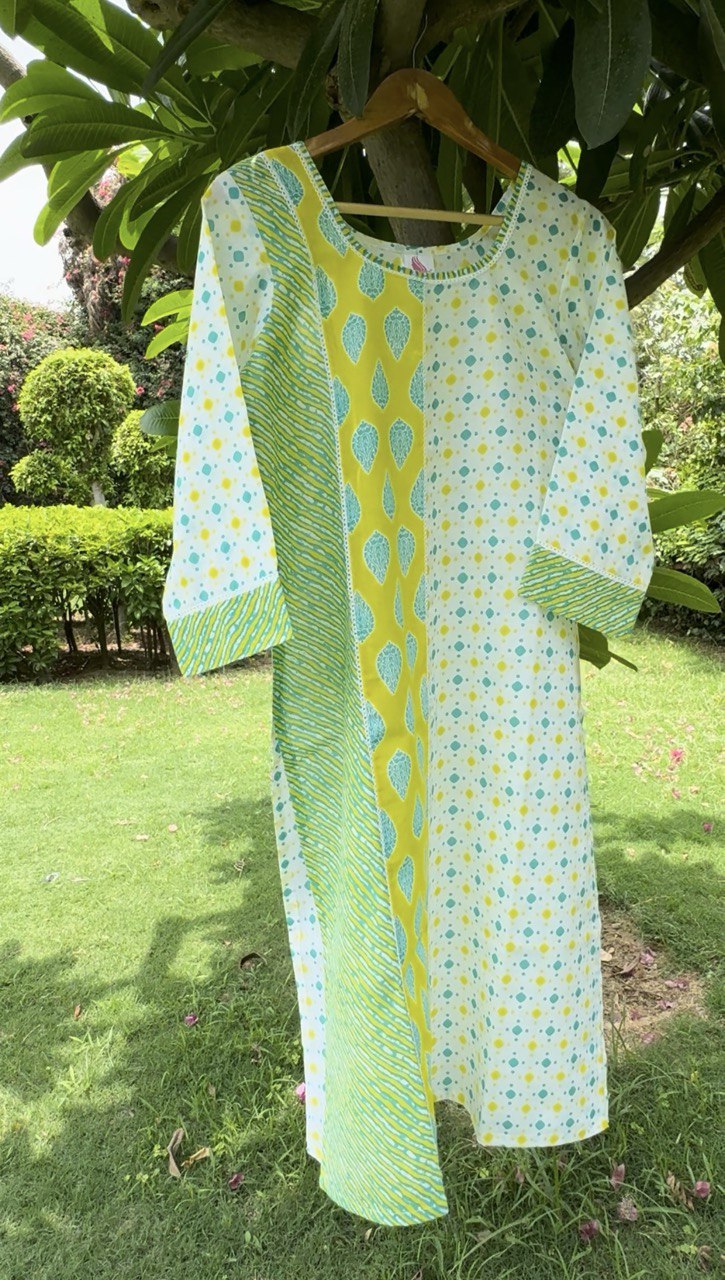 Multi Colour Cotton Designer Kurti