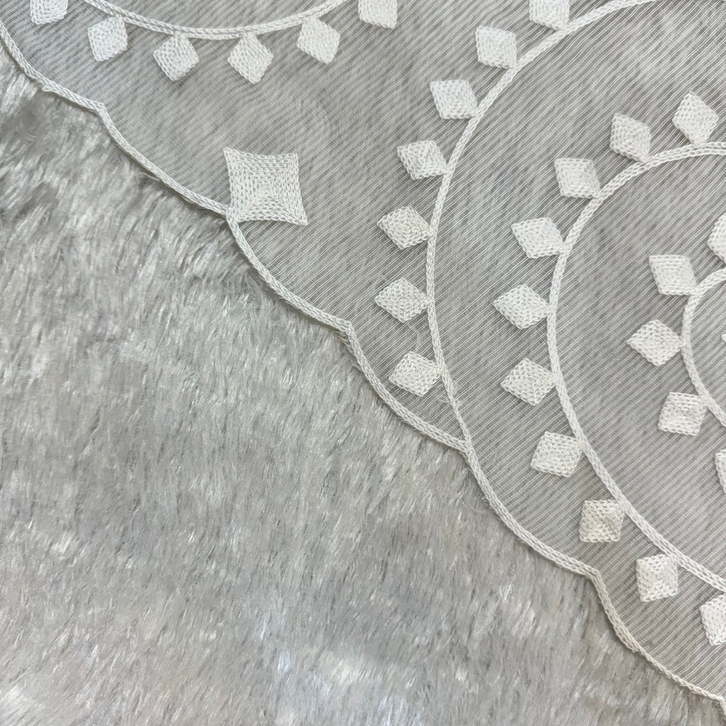 Embroidered Net Dupatta (Dyeable Diamond)
