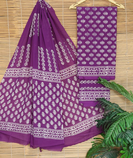 Jaipuri Cotton Suit With Cotton Dupatta