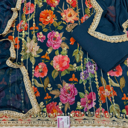 Beautiful Hand Embroidered Crepe Suit