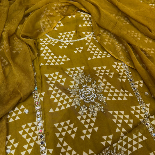 Beautiful Hand Embroidered Georgette Suit