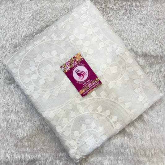 Embroidered Net Dupatta (Dyeable Diamond)