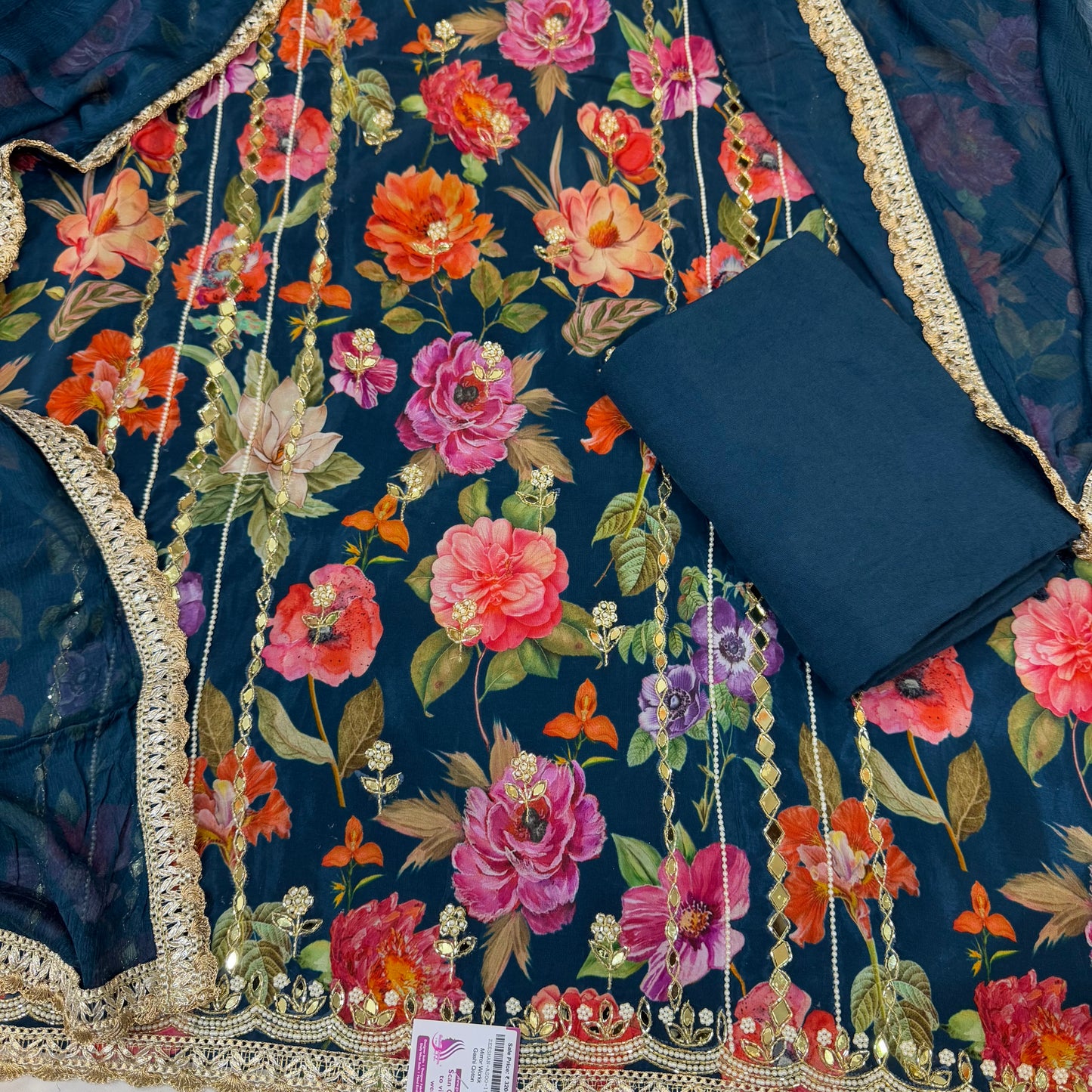 Beautiful Hand Embroidered Crepe Suit