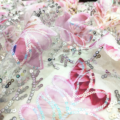 Designer Applique Work Fabric (NET)