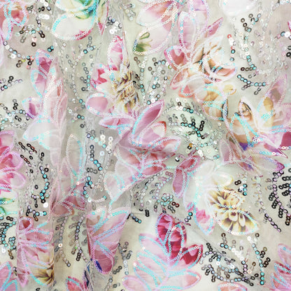 Designer Applique Work Fabric (NET)