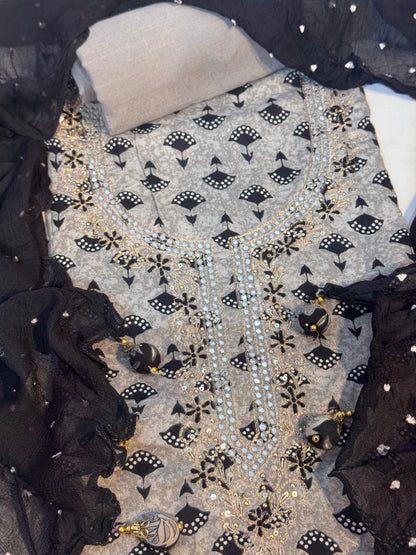 Beautiful Hand Embroidered Cotton Suit