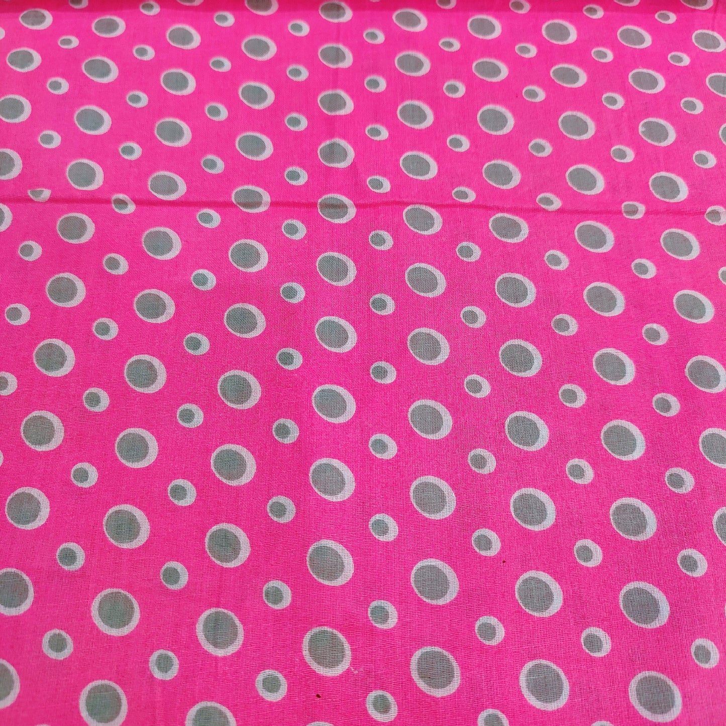 Dotted Neon Pink Cotton Fabric