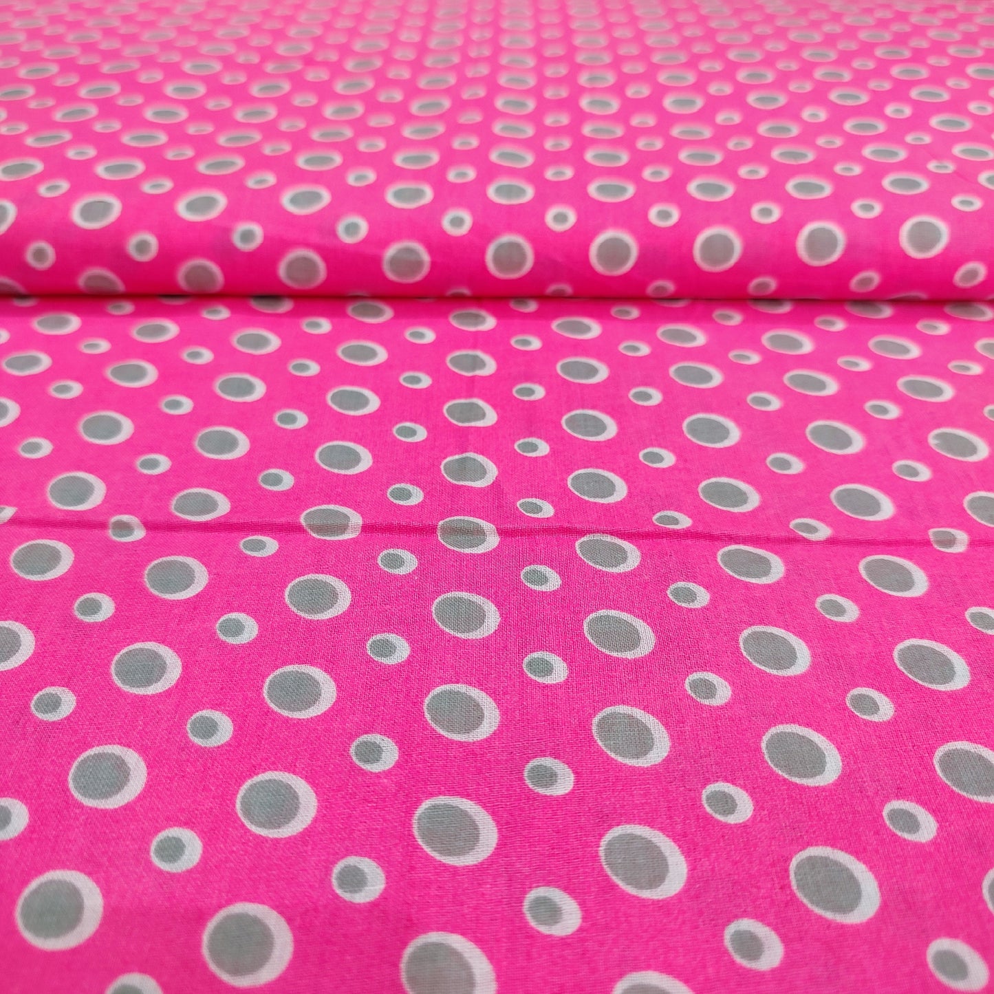 Dotted Neon Pink Cotton Fabric
