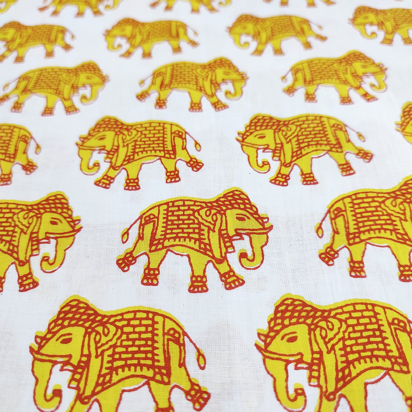Elephant Traditional Printed Cotton Fabric