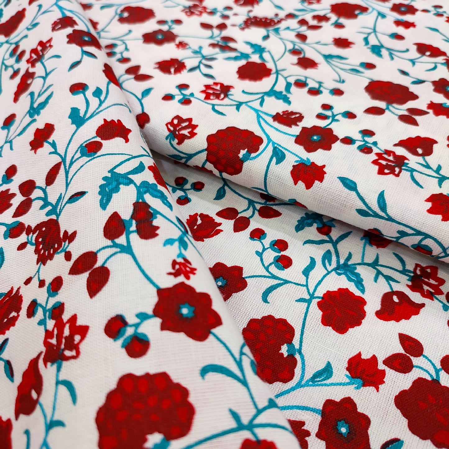 Floral khadi Cotton Fabric