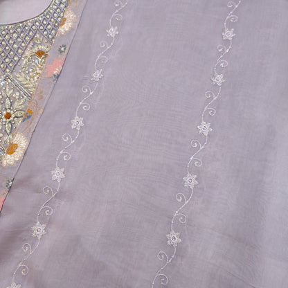 Pure Organza Suit With Banarsi Work (Hand Embroidered)
