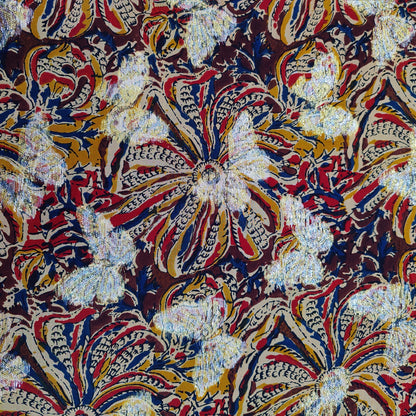 Bling Butterfly Kalamkari Georgette Fabric