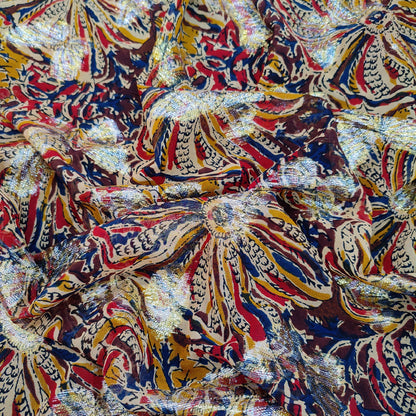 Bling Butterfly Kalamkari Georgette Fabric