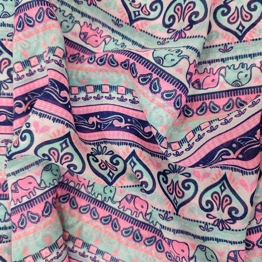 Neon Traditional Georgette Fabric