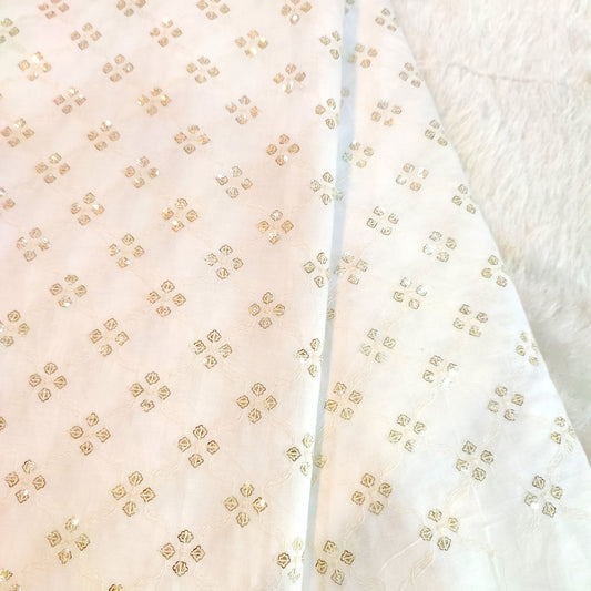 Dyeable Embroidered Cotton