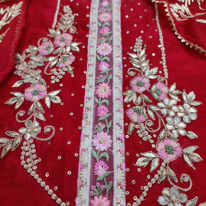 Beautiful Chanderi Hand Embroidered Suit