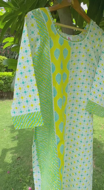 Multi Colour Cotton Designer Kurti