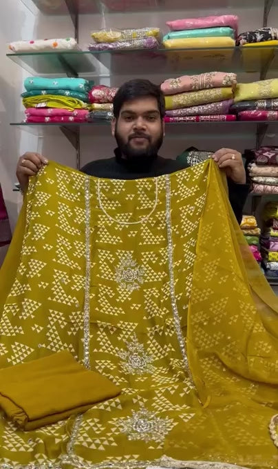 Beautiful Hand Embroidered Georgette Suit