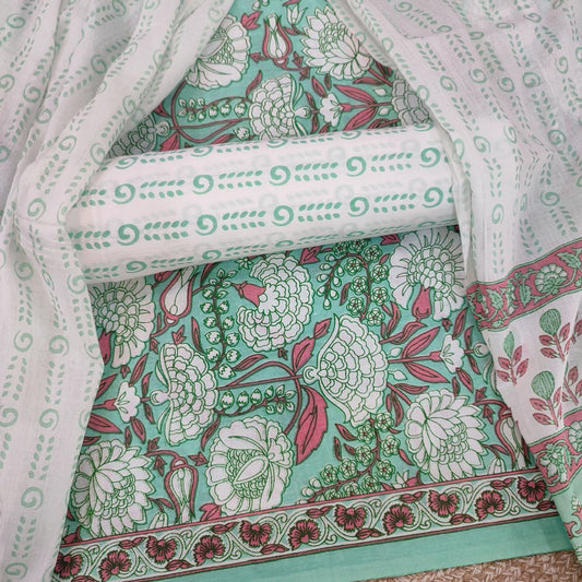 Jaipuri Cotton Suit With Cotton Dupatta